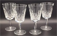 Set of 4 Waterford Crystal Stemmed Wine Glasses