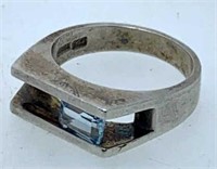 Sterling Aqua Stone Ring
