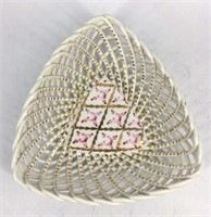Herend Handpainted Triangle Reticulated Dish