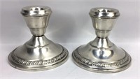 Pair of Weighted Sterling Candlestick Holders