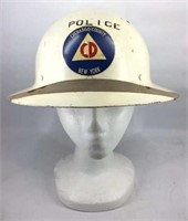 Vintage Civil Defense Metal Police Helmet