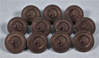 (11) Brooks Bros. Glass Yacht Club Buttons