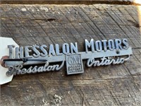 THESSALON MOTORS NAME PLATE