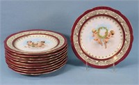 (10) Transfer Decorated Putti Plates