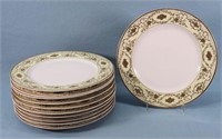(11) Gold Decorated Dinner Plates