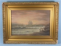O/C Seascape Painting, J. Bonnell Lane