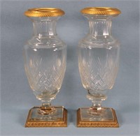 Pr. Ormolu Mounted Cut Glass Vases