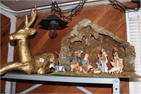 Nice Nativity Set Marked Italy Gold Paper Mache'
