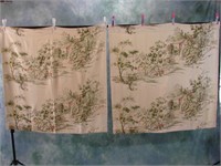 4 Panels Of Vintage Raw Silk Curtains