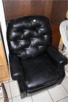 Black Faux Leather Recliner- Some discoloration