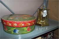Gold Anniversary Clock and Painted Wooden Box