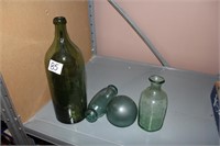Misc Green Glass Items