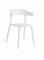 New 4 White Luna Stacking restaurant stack chairs