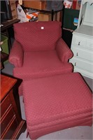 Burgandy Chair and Ottoman