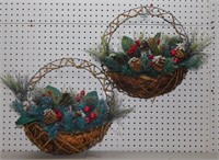 2 Hanging Christmas Baskets