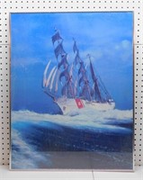 Framed Poster of Coast Guard Ship