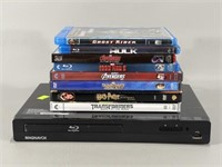 Blu-Ray Player w/Blu-Ray & DVD Movies
