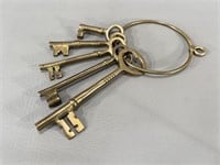 Brass Jailer's Key Ring w/Keys