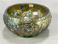 Nice Imperial Carnival Glass Bowl w/Roses