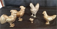 Brass Chickens & Rooster