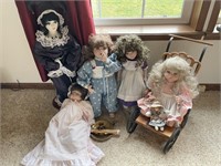 5 Handmade porcelain dolls