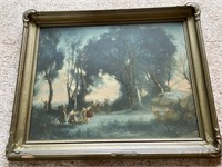 Original antique framed print