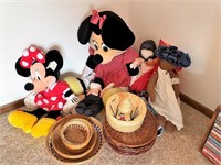 Large Lot Of Plush And Baskets