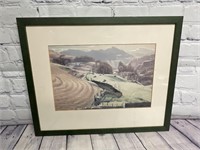 "February Fields Little Langdale 1958" Watercolor