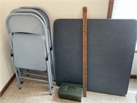 Metal chairs, card table, and more!