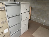 2 Steel 4 Drawer Filing Cabinets