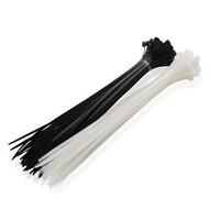 NEW - 200 black and white cable ties (5 x200 mm)