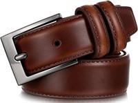 NEW - Men Genuine Leather Dress Belt with Single