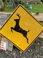 LARGE 4X4 DEER CROSSING TRAFFIC REFLECTIVE SIGN