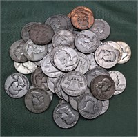 50 US Franklin silver half dollars