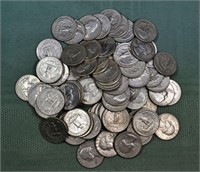 80 US 1960's Washington silver quarters
