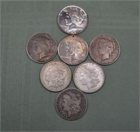 7 US silver dollars: (3) 1922, 1922S(drilled), 192