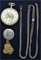 Old gold filled Waltham pocket watch, locket, slid