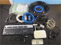 *HP Keyboard, Netgear Router, Various Cable