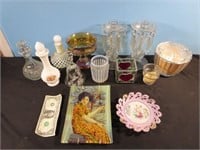 *LPO*Glass Decor Lot Including Collectible Plates,
