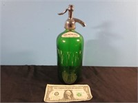 Green Tinted Glass, Seltzer Inc. Bottle w/