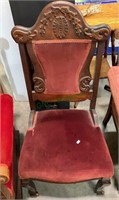 Antique Victorian side chair with a burgundy