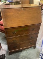 Small slant front secretary desk with three