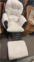 White microfiber cushion rocking chair with