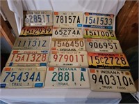 Indiana License Plates from 1989 - 1998