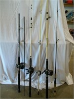 Three Catfish rods and reels