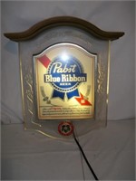 Pabst Blue Ribbon Beer Crystal Heritage Beer Sign