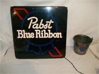 Pabst Blue Ribbon lighted with mini bucket