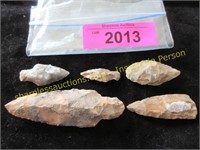 Native American Indian arrowhead artifacts