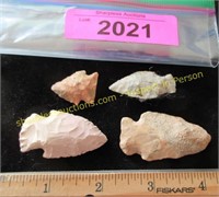 Native American Indian arrowhead artifacts