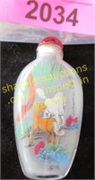 Oriental handpainted snuff bottle horses